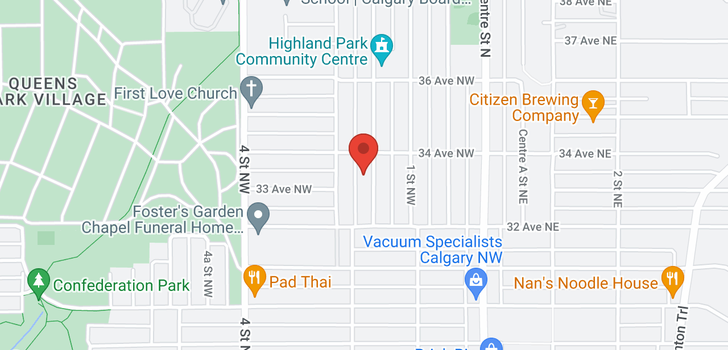 map of 3411 2 Street NW